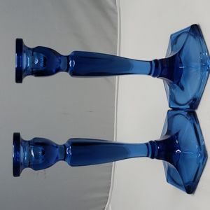 VINTAGE FENTON COBALT BLUE CANDLE STICKS (set of 2)